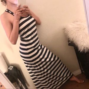 striped maxi dress